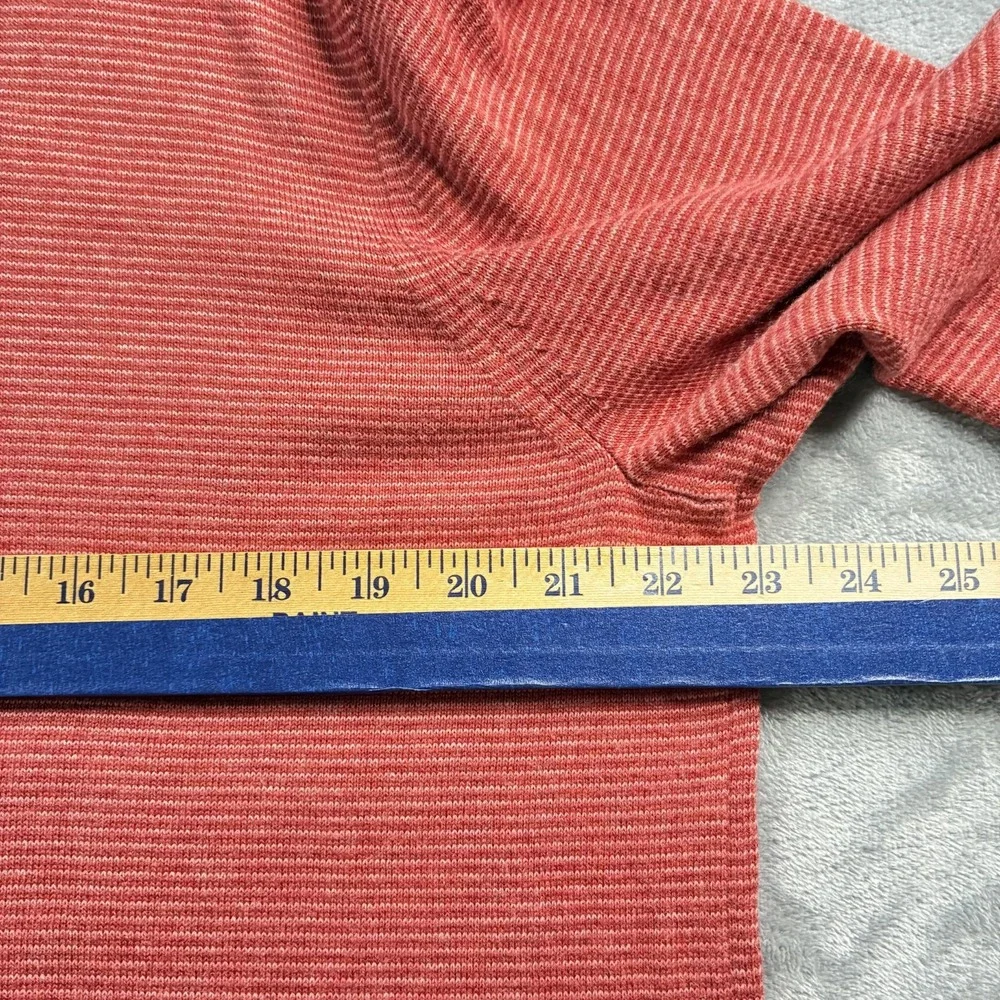 Vineyard Vines Thaxter Stripe‎ Quarter-Zip Sweater Rust Red Size Large Mock Neck